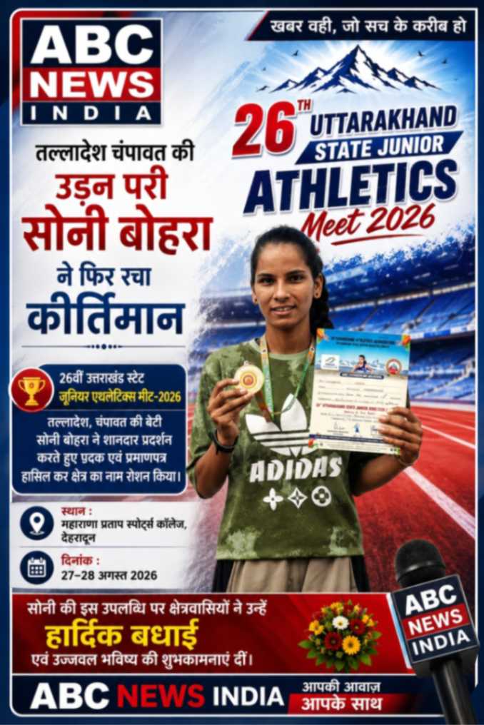 तल्लादेश की उड़नपरी सोनी बोहरा ने रचा कीर्तिमान, राष्ट्रीय प्रतियोगिता के लिए चयन